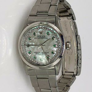 ROLEX OYSTER MIDSIZE MEN'S 31MM EMERALD